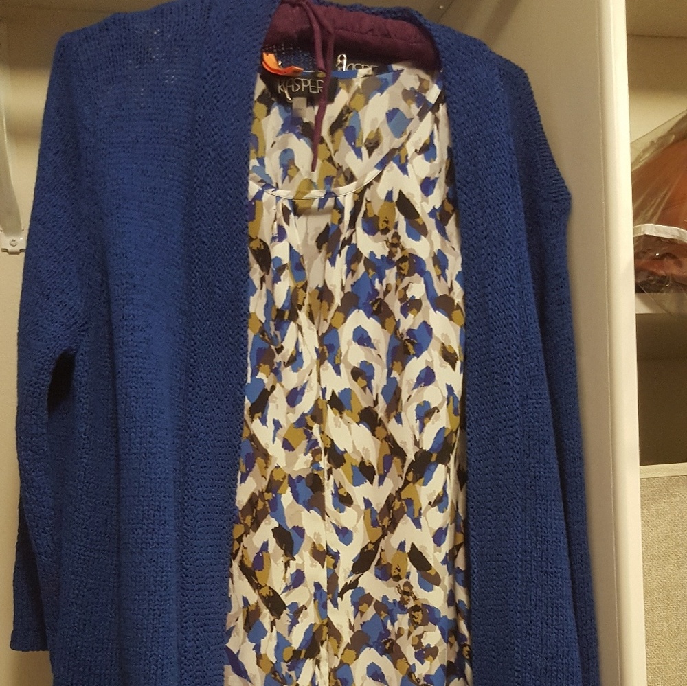 Lightweight linen cardigan and silk shell